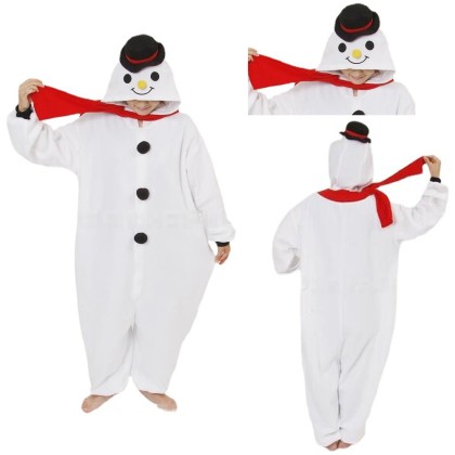 Cartoon Snow Man Kigurumi Onesie Adult Pajama Costume