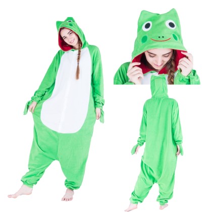 Light Green Frog Funny Onesie Kigurumi Animal Pajama  Costume For Adult