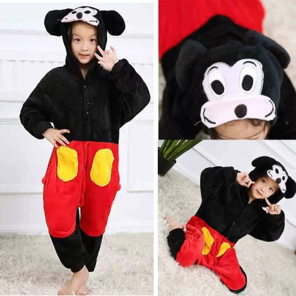 Mickey Mouse Kigurumi Onesie Cartoon Pajama Costume For Kids