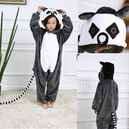 Kids Lemur Onesie Kigurumi Pajama Cartoon Animal Costume