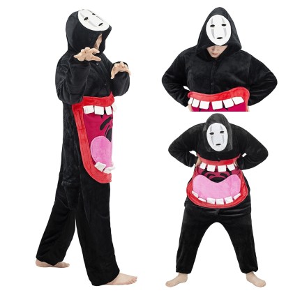 No Face Man Onesie Kigurumi Halloween Cosplay Costume