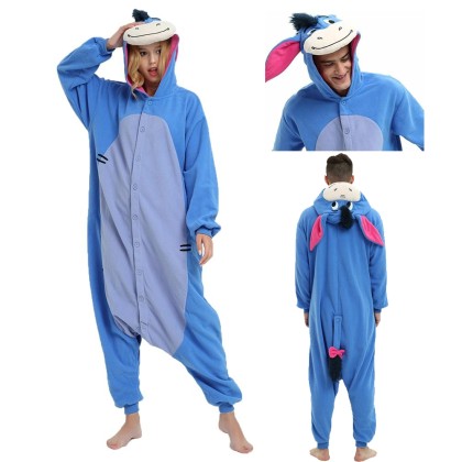 Blue Eeyore Onesies Kigurumi  Animal Pajamas For Adults