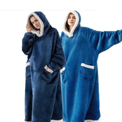 Lengthened Vertical Pocket Fleece Cozy Banket Oversized TV  Blanket For Adults