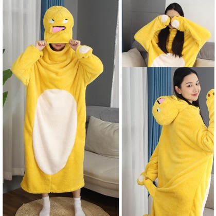 Little Milk Dragon Cartoon Pajama Cute Nightgown Plush Cozy Hoodie TV Blankets