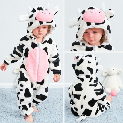 Infant Cow Onesie Baby Romper Halloween Costume Kigurumi Outfit