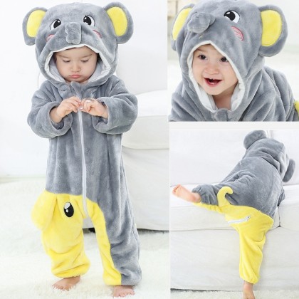 Infant  Halloween Costume Elephant Onesie Unisex Romper Outfit For Baby