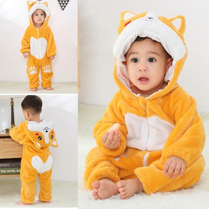  Cute Shiba Inu Romper Baby  Animal Kigurumi For Halloween Onesie Unisex Romper Outfit