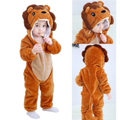 Infant Baby Halloween Costume Cute Lion Onesie Kigurumi Romper Animal Outfit