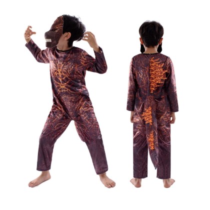 Kids Fire Godzilla Cosplay Onesie Kugurumi Halloween &  Coustume With Mask