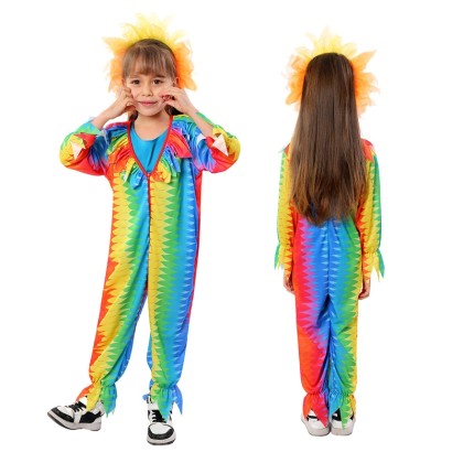 Carnival Kids Clown Onesie Performance Party Cosplay Costume