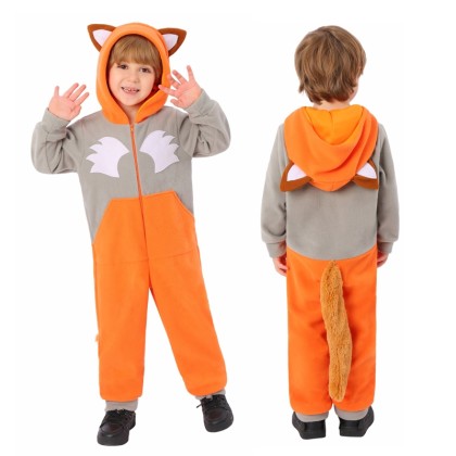 New Kids Halloween Animal Onesie Fox Kigurumi Halloween Cosplay Costume
