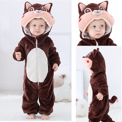 Cute Squirrel Baby Halloween Costume Onesie Kigurumi Romper Animal Outfit