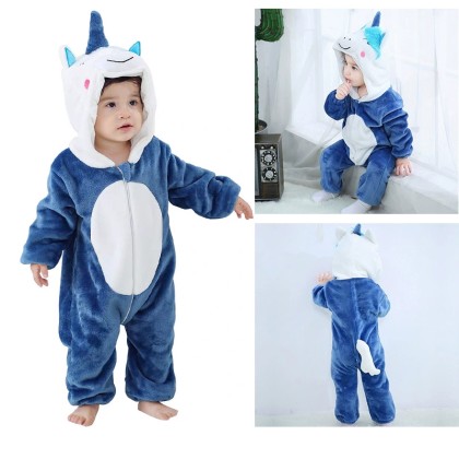 Blue Unicorn Infant Baby Halloween Costume Onesie Kigurumi Romper Animal Outfit