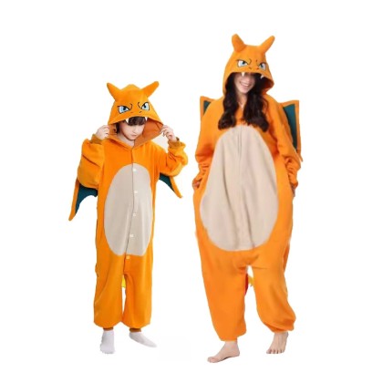 Pokemon Charizard Onesie Pajamas Kigurumi For Adults & Kids Halloween Family Costumes
