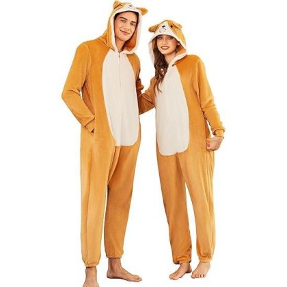  Corgi Onesie Pajamas Animal Kigurumi For Adults Couples Halloween Costumes