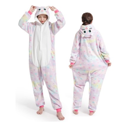  Dreamy Starlight Cat Onesie Kigurumi Pajamas For Adults Halloween Costumes