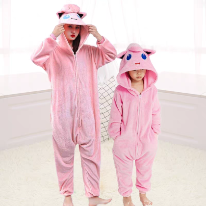 Pokemon Jigglypuff Onesie Kigurumi Pajamas For Halloween Family Costumes