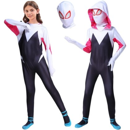  Spider-Gwen Stacy Jumpsuit For Kids Halloween Cosplay Costumes