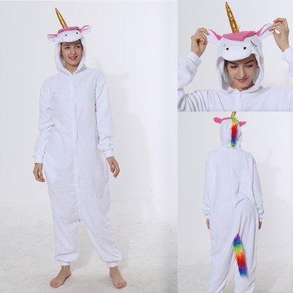 White Pegasus Kigurumi Onesie Animal Unicorn Pajama Costume For Adult