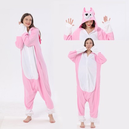 Pink Cartoon Kigurumi Onesie Couples Pajama Anime Costume For Adult