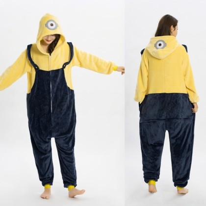 Adult Halloween Costume One-Eye Minions Onesie Kigurumi Pajamas