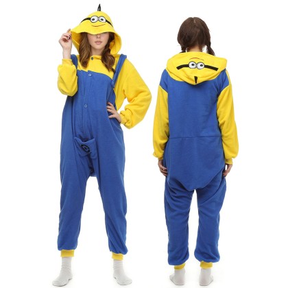 Smiling Minions Onesies Kigurumi Pajama For Halloween Adults Cartoon Costumes