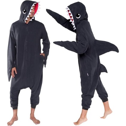Black Shark Onesies Kigurumi For Halloween Adults Animal Costumes