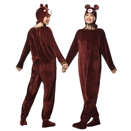 Brown Bear Onesies Kigurumi For Halloween Adults Animale Costumes