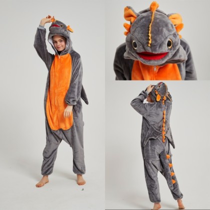 New Gray Dragon Onesies Kigurumi For Adults Halloween Animal Costumes
