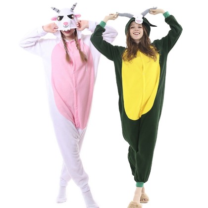 Antelope Goat  Animal Onesies Kigurumi For Adults Halloween Couples Costumes