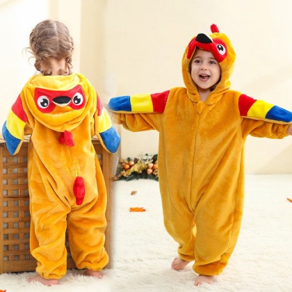 Infant Romper Orange Parrot Onesie Toddler Pajamas For Baby Halloween Costume 