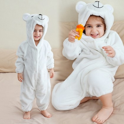 Infant Romper White Bear Onesie Toddler Pajamas For Baby Halloween