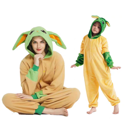 Baby Yoda Onesies Kigurumi For Family Matching Halloween Costumes