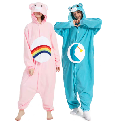 Bedtime Cheer Bear Onesie Kigurumi For Halloween Couples Costumes