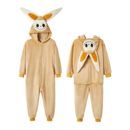Adult Halloween Beige Smailing Labubu Onesie Kigurumi Pajamas Costume
