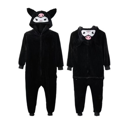 Adult Halloween Anime  Black Kuromi Onesie Kigurumi Pajamas
