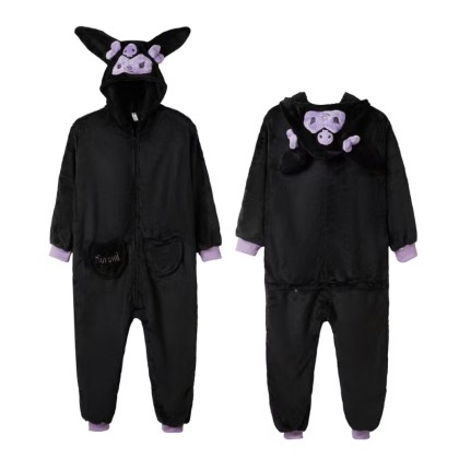 Black Kuromi Onesie Pajamas Kigurumi For Adults Halloween Costumes