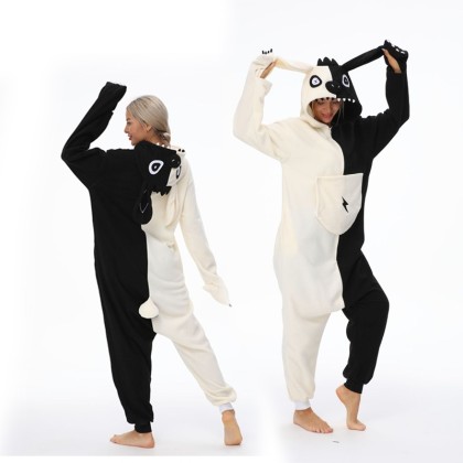 New Black Monokuma Onesie Kigurumi Pajama Costume For Adult 