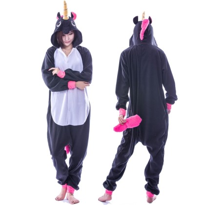 Black Pegasus Onesie Pajamas Kigurumi For Halloween Adults Costumes