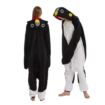 Black Penguin Onesie Kigurumi For Halloween Adults Animal Costuems