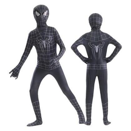 Black Spider-Man Jumpsuit For Halloween Kids Cosplay Costumes