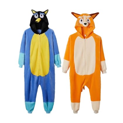 Bluey & Bingo Onesie Pajamas With Ziper For Halloween Matching Family Costumes