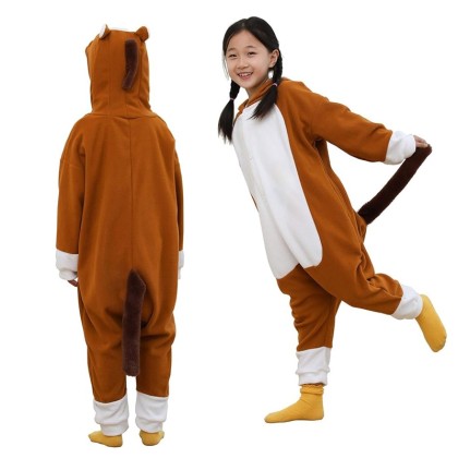 Brown Horse Kids Animal Onesie For Halloween Costumes