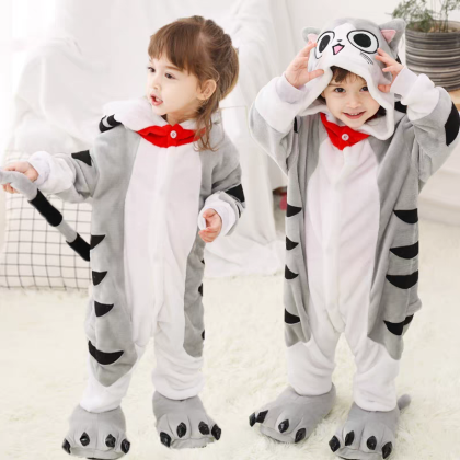 Cheese Cat Onesie Kigurumi For Kids Halloween Costumes