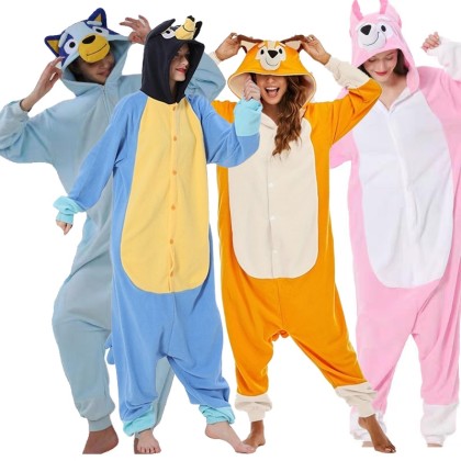 Bluey & Bingo Onesie Kigurumi For Adutls Couples Halloween Cartoon Costumes