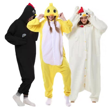 Cute Chicken Onesie Kigurumi For Adults Halloween Couples Costumes