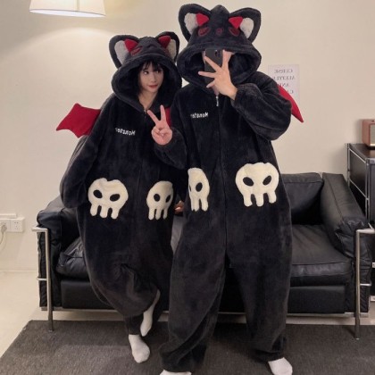 Cute Devil Onesie Pajama Couples Kigurumi For Halloween Costumes