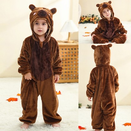 Halloween Costume Infant Rompe Dark Brown Capybara Onesie Toddler Pajamas