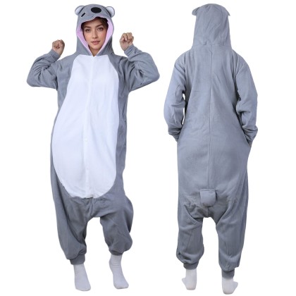 Dark Koala Onesie Kigurumi Animal Pajamas For Adults Halloween Costumes