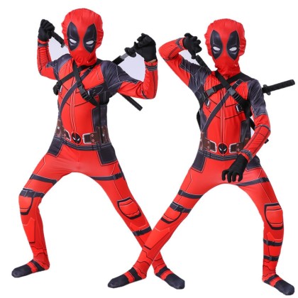 Deadpool Jumpsuit For Kids Halloween Cosplay Costumes